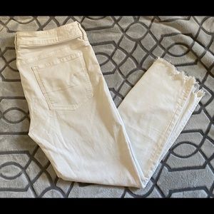American Eagle cropped white jeggings